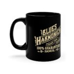 Vintage Blues Harmonica 11oz Black Mug