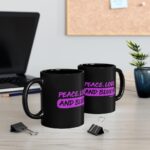 Peace, Love and Blues 11oz Black Mug